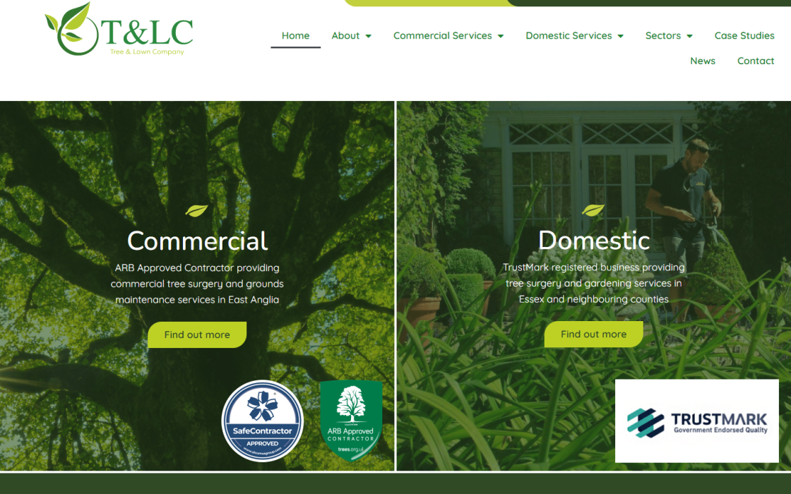 Tree & Lawn Company website screenshot